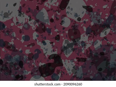 Terrazzo modern abstract template. Black and red texture of classic italian flooring. Venetian terrazzo trendy vector backdrop Background made of stones, granite, quartz, marble, concrete. 