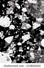 Terrazzo modern abstract template. Black and white texture of classic italian flooring. Venetian terrazzo trendy vector backdrop Background made of stones, granite, quartz, marble, concrete. 