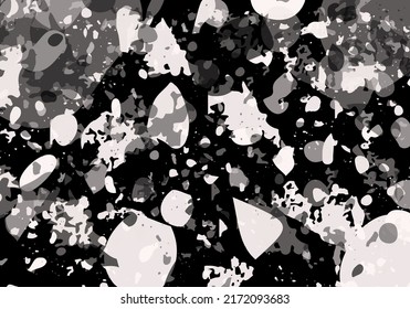 Terrazzo modern abstract template. Black and beige texture of classic italian flooring. Background made of stones, granite, quartz, marble, concrete.  Venetian terrazzo trendy vector backdrop