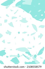 Plantilla abstracta moderna de Terrazzo. Textura azul del suelo italiano clásico. Fondo vectorial de moda veneciano Terrazzo de piedra, granito, cuarzo, mármol, hormigón. 