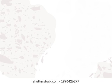 Terrazzo modern abstract template. Grey texture of classic italian flooring. Background made of stones, granite, quartz, marble, concrete.  Venetian terrazzo trendy vector backdrop
