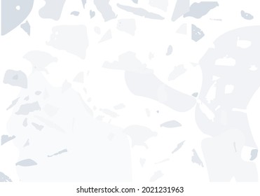 Terrazzo modern abstract template. Grey texture of classic italian flooring. Venetian terrazzo trendy vector backdrop Background made of stones, granite, quartz, marble, concrete. 