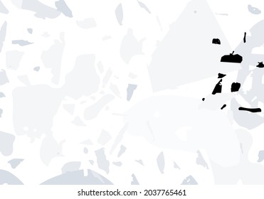 Terrazzo modern abstract template. Grey texture of classic italian flooring. Background made of stones, granite, quartz, marble, concrete.  Venetian terrazzo trendy vector backdrop
