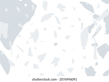 Terrazzo modern abstract template. Grey texture of classic italian flooring. Venetian terrazzo trendy vector backdrop Background made of stones, granite, quartz, marble, concrete. 