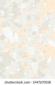 Terrazzo modern abstract template. Orange and grey texture of classic italian flooring. Venetian terrazzo trendy vector backdrop Background made of stones, granite, quartz, marble, concrete. 