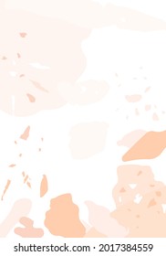 Plantilla abstracta moderna de Terrazzo. Textura naranja del suelo italiano clásico. Fondo de piedra, granito, cuarzo, mármol, hormigón.  Fondo vectorial de moda de terrazo veneciano