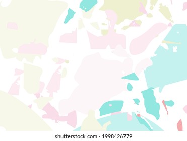 Terrazzo modern abstract template. Pink and blue texture of classic italian flooring. Background made of stones, granite, quartz, marble, concrete.  Venetian terrazzo trendy vector backdrop