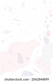 Terrazzo modern abstract template. Pink and grey texture of classic italian flooring. Background made of stones, granite, quartz, marble, concrete.  Venetian terrazzo trendy vector backdrop
