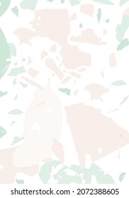Terrazzo modern abstract template. Pink and green texture of classic italian flooring. Background made of stones, granite, quartz, marble, concrete.  Venetian terrazzo trendy vector backdrop