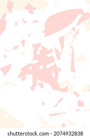 Terrazzo modern abstract template. Pink texture of classic italian flooring. Background made of stones, granite, quartz, marble, concrete.  Venetian terrazzo trendy vector backdrop