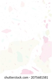 Terrazzo modern abstract template. Pink texture of classic italian flooring. Venetian terrazzo trendy vector backdrop Background made of stones, granite, quartz, marble, concrete. 