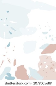 Terrazzo modern abstract template. Pink and blue texture of classic italian flooring. Background made of stones, granite, quartz, marble, concrete.  Venetian terrazzo trendy vector backdrop