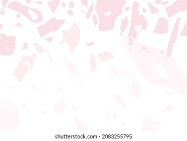 Terrazzo modern abstract template. Pink texture of classic italian flooring. Venetian terrazzo trendy vector backdrop Background made of stones, granite, quartz, marble, concrete. 