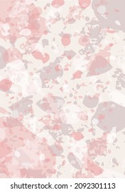Terrazzo modern abstract template. Pink and grey texture of classic italian flooring. Background made of stones, granite, quartz, marble, concrete.  Venetian terrazzo trendy vector backdrop