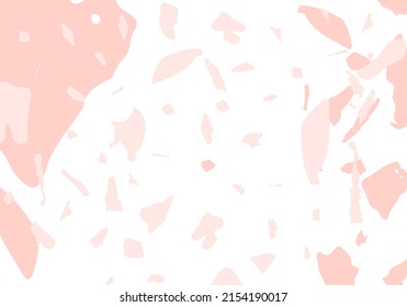 Plantilla abstracta moderna de Terrazzo. Textura rosa del suelo italiano clásico. Fondo vectorial de moda veneciano Terrazzo de piedra, granito, cuarzo, mármol, hormigón. 