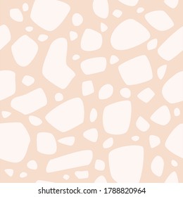 Terrazzo Pastel Seamless Pattern In Pink Blush Color. Vector Scalable Design.