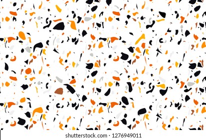 Terrazzo pattern design with natural stone, granite, glass, quartz, concrete. Marble texture in vibrant colors. Trend Background