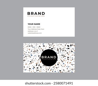 Terrazzo Pattern Elegant Minimal Business Card Design