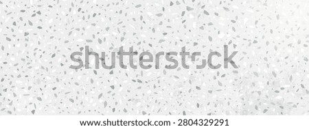 Terrazzo pattern floor with marble chips, stone fragments and elegant mosaic texture, realistic vector background. Modern interior design in classic terazzo style with white and grey particles