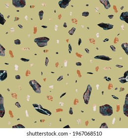 Terrazzo Pattern, Pebbles Textures, Pastel Terrazzo Wallpaper, Terrazzo Seamless Pattern, Small Rocks and Stones Textures