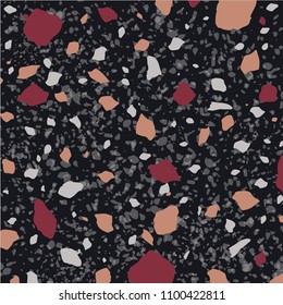 Terrazzo pattern, seamless stone texture design. Inspired by real marble, granite stone shape with Precious color vector illustration. For your unique background wallpaper in brilliant project design