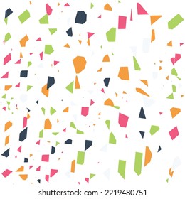 terrazzo pattern vector diverse colorful styles with abstract mosaic stone shapes. Modern terrazo minimalist art background set ideal for print, fashion or trendy design project.