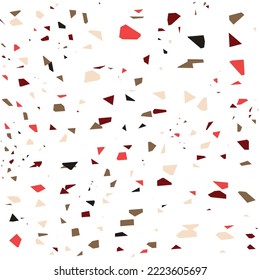 papel pintado con motivos de terrazo Trazo realista de suelo de mosaico con piedras naturales, granito, mármol, cuarzo, vidrio colorido, hormigón. Diseño de repetición de moda en color rosa, blanco y verde