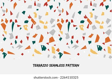 terrazzo patterns with colorful stone. Marble floor texture.Seamless backgrounds in venetian style.  Modern vector illustration.