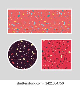 Terrazzo salmon color mix pattern design. Abstract background pastel color wallpaper vector.