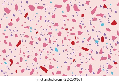 Terrazzo seamless beautiful pink pattern. Colorful elements stone mosaic composite texture. decorative tile.modern abstract pattern. Vector seamless abstract background.