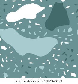 Terrazzo seamless pattern. Abstract pattern curved shape background. Abstract painting template. Handmade texture pattern. 