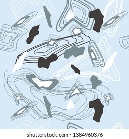 Terrazzo seamless pattern. Abstract pattern curved shape background. Abstract painting template. Handmade texture pattern. 