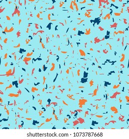 Terrazzo seamless pattern. Abstract granite decoration. Modern tile shape