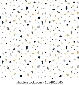 Terrazzo seamless pattern. Abstract marble background. Repeating wallpaper. Vector illustration.