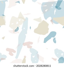 Terrazzo seamless pattern. Blue classic flooring texture. Terrazzo  seamless pattern in cool colors.  Background made of natural stones, granite, quartz, marble, concrete. 