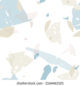 Terrazzo seamless pattern. Blue classic flooring texture. Background made of natural stones, granite, quartz, marble, concrete.  Terrazzo  seamless pattern in cool colors. 