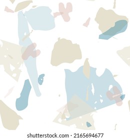 Terrazzo seamless pattern. Blue classic flooring texture. Background made of natural stones, granite, quartz, marble, concrete.  Terrazzo  seamless pattern in cool colors. 