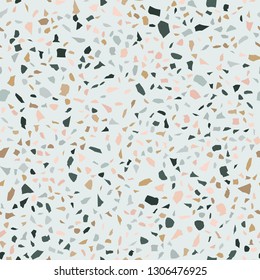 Terrazzo seamless pattern. Broken stone mosaic.