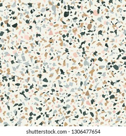 Terrazzo seamless pattern. Broken stone mosaic.