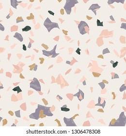 Terrazzo seamless pattern. Broken stone mosaic.