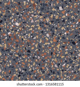 Terrazzo seamless pattern. Broken stone mosaic.
