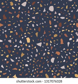 Terrazzo seamless pattern. Broken stone mosaic.