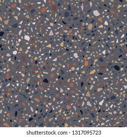 Terrazzo seamless pattern. Broken stone mosaic.