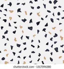 Terrazzo seamless pattern. Broken stone mosaic.