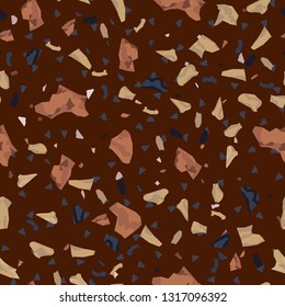 Terrazzo seamless pattern. Broken stone mosaic.