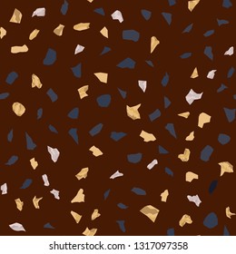 Terrazzo seamless pattern. Broken stone mosaic.