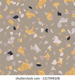 Terrazzo seamless pattern. Broken stone mosaic.