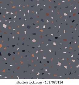 Terrazzo seamless pattern. Broken stone mosaic.