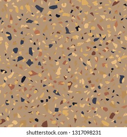 Terrazzo seamless pattern. Broken stone mosaic.