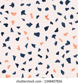 Terrazzo seamless pattern. Broken stone mosaic.